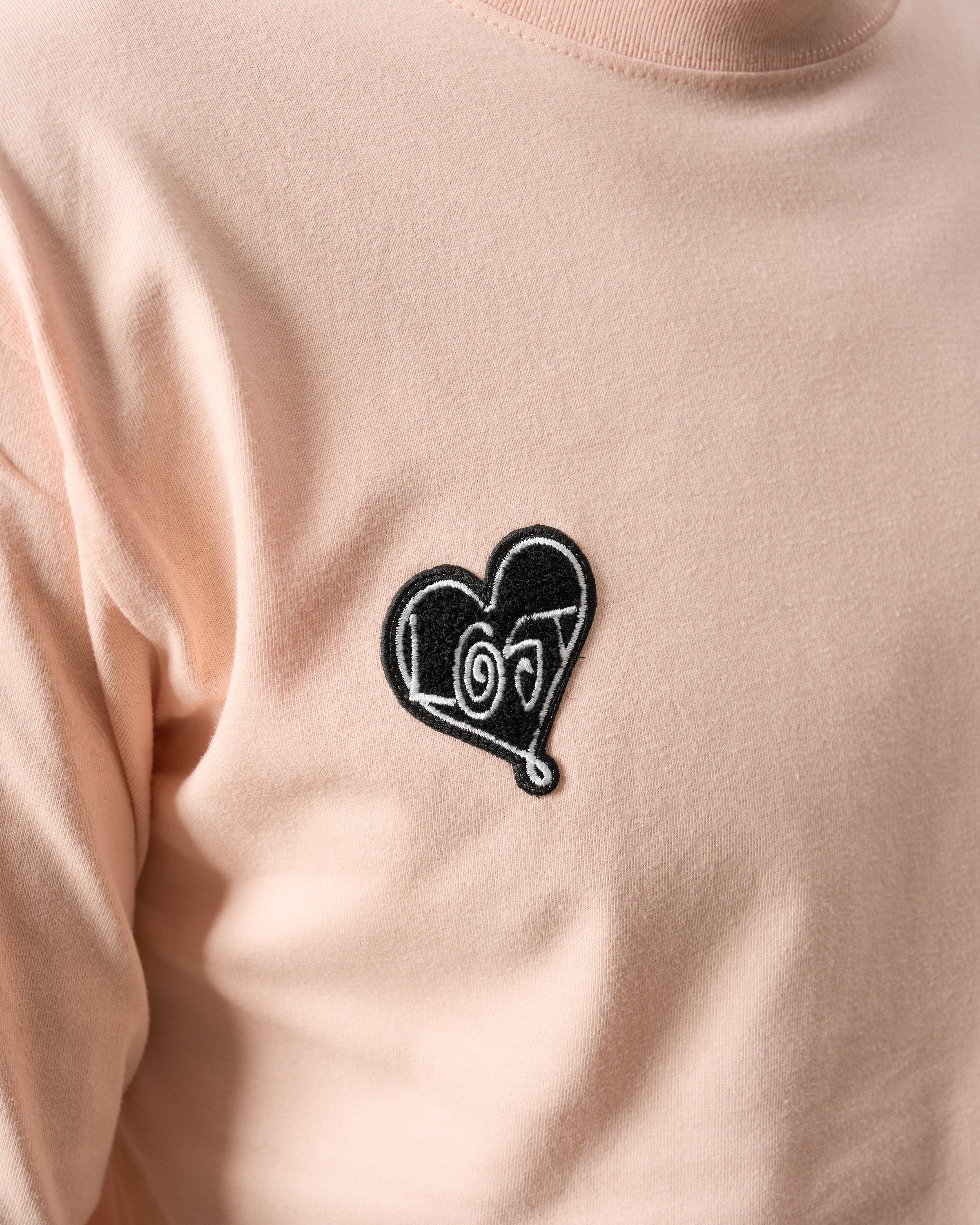 5.6ozコットン天竺 CREATE YOUR OWN LUCK&マルチパッチワーク LS Tシャツ