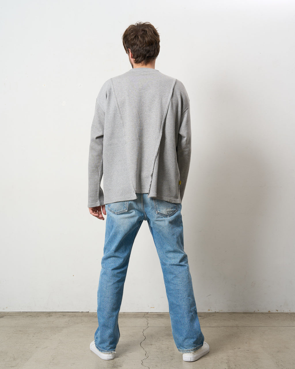 3MIXレイヤードカットオフ モザイクプリント LS ワイドシルエットTシャツ