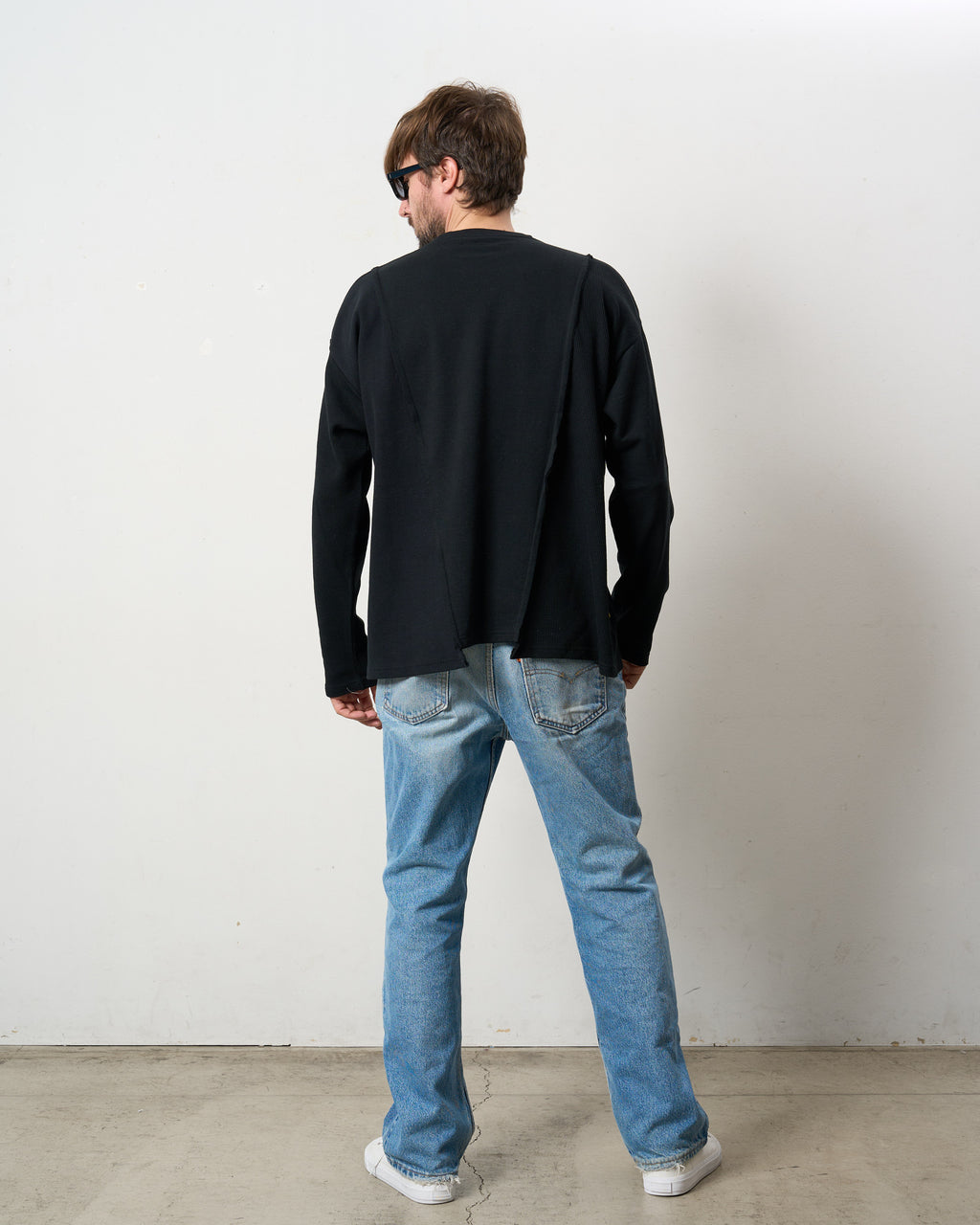 3MIXレイヤードカットオフ モザイクプリント LS ワイドシルエットTシャツ