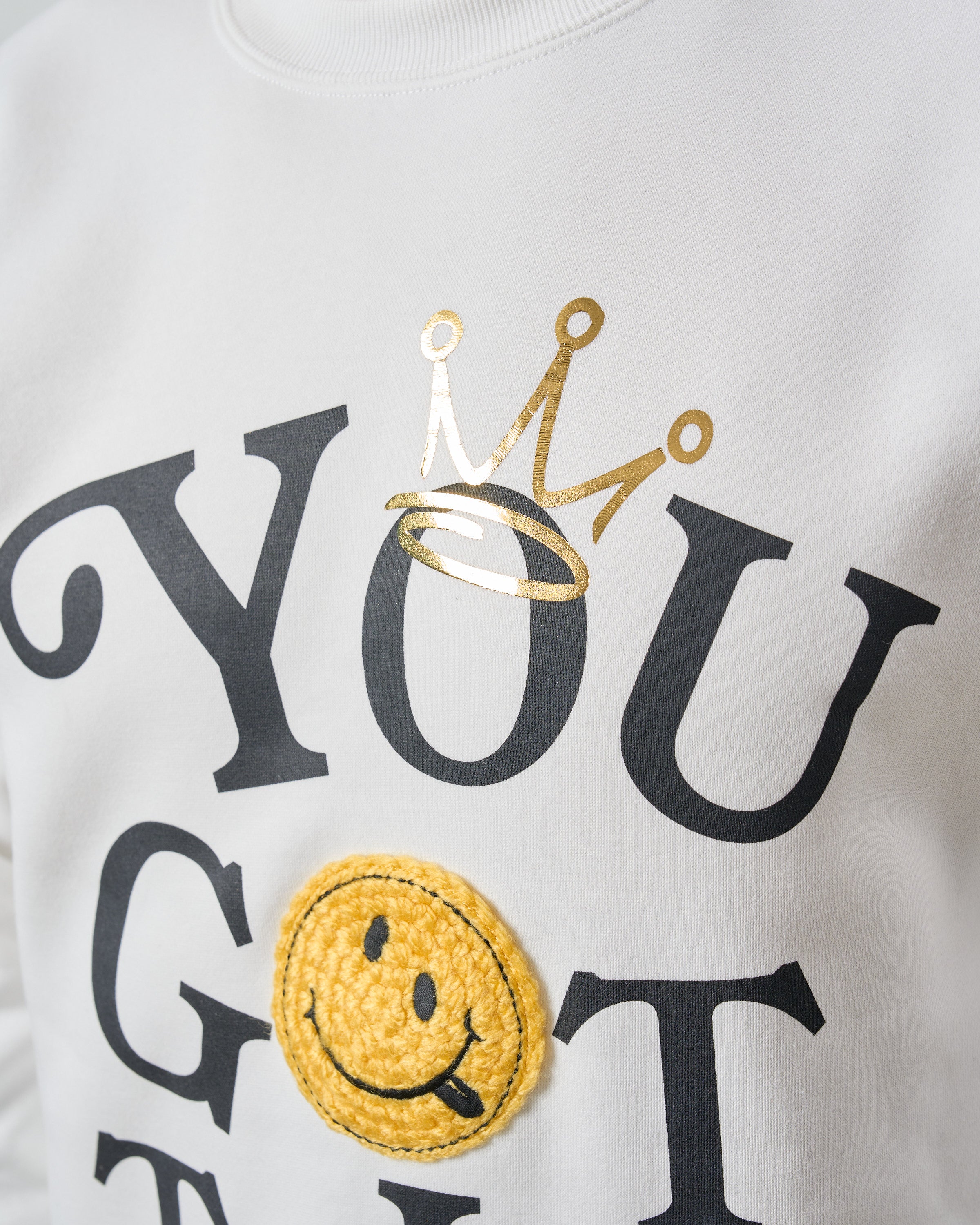 TC裏毛起毛 YOU GOT THIS マルチパッチワーク スエットシャツ