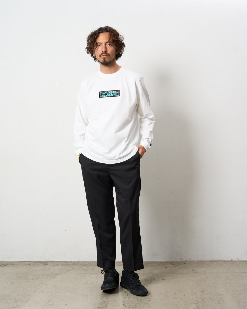 5.6ozコットン天竺 スターグラムハート＆シークイン LS Tシャツ