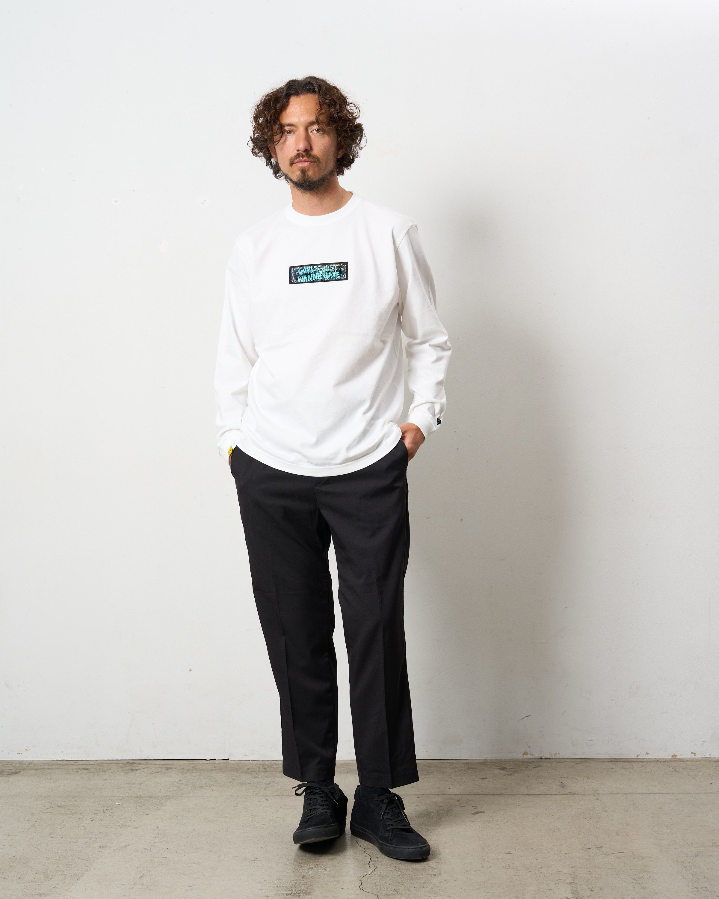 5.6ozコットン天竺 スターグラムハート＆シークイン LS Tシャツ