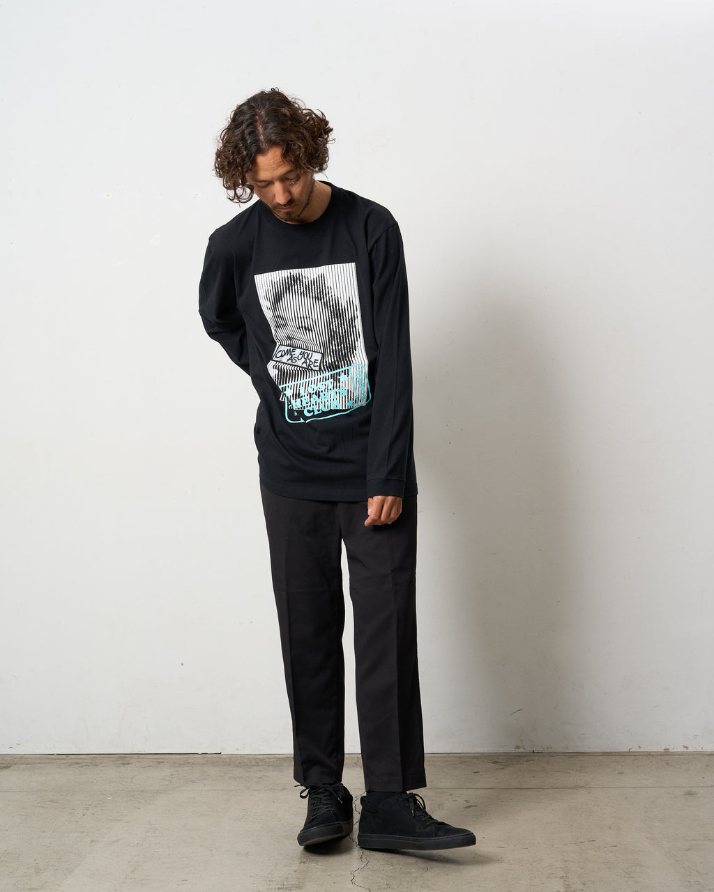 5.6ozコットン天竺 LOST HEARTS シークイン LS Tシャツ