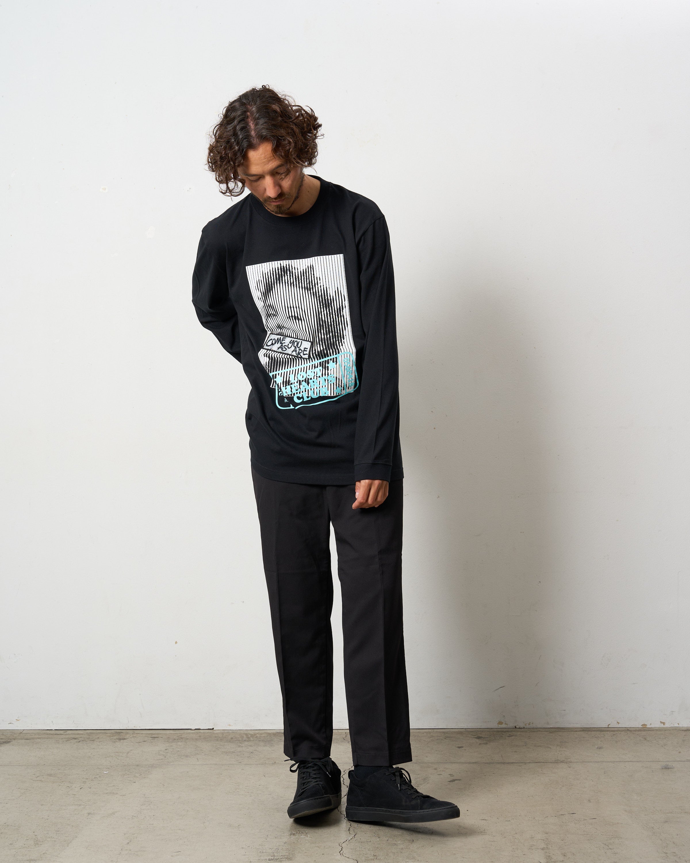 5.6ozコットン天竺 LOST HEARTS シークイン LS Tシャツ